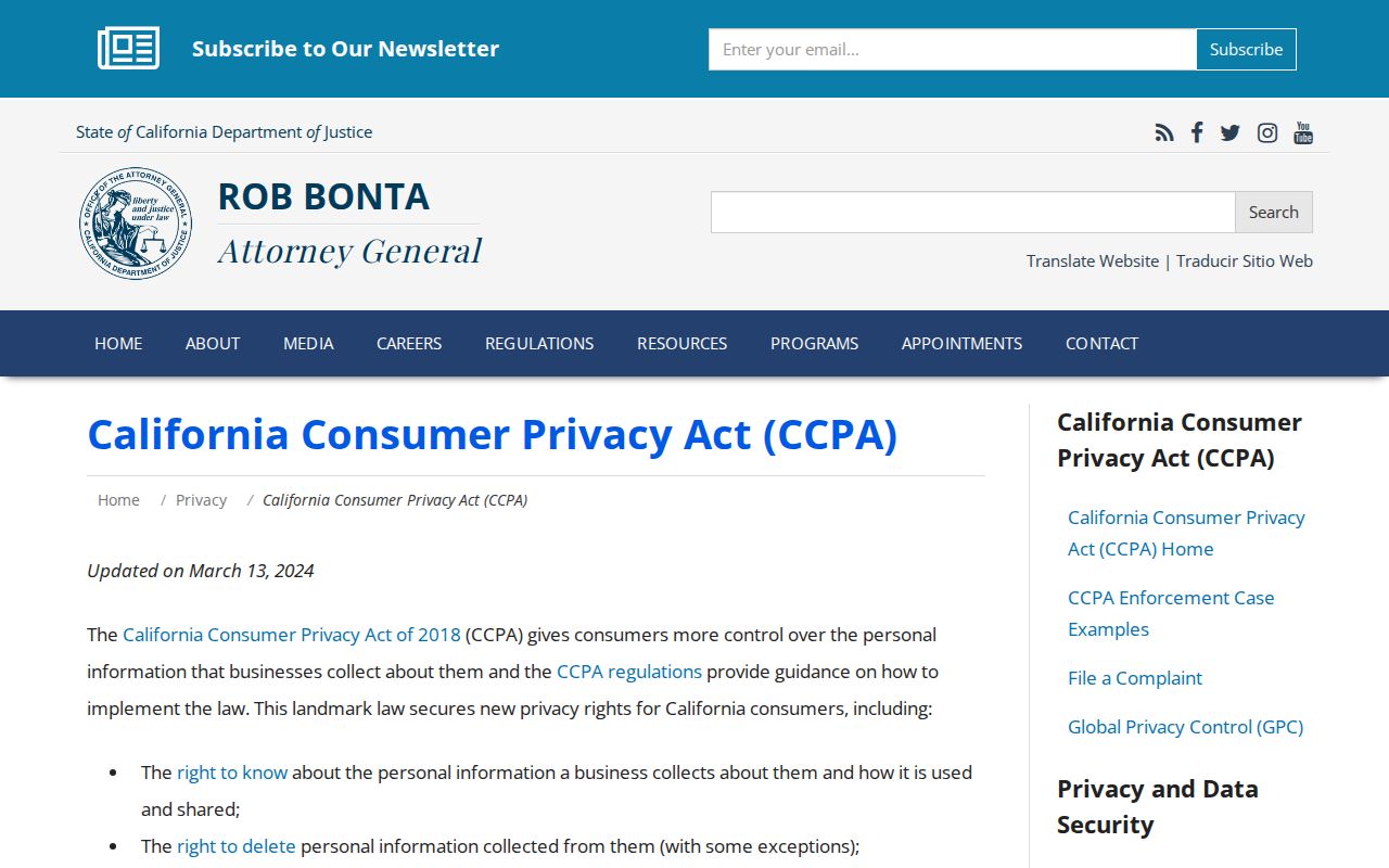 Galt neighbors California consumer privacy rights