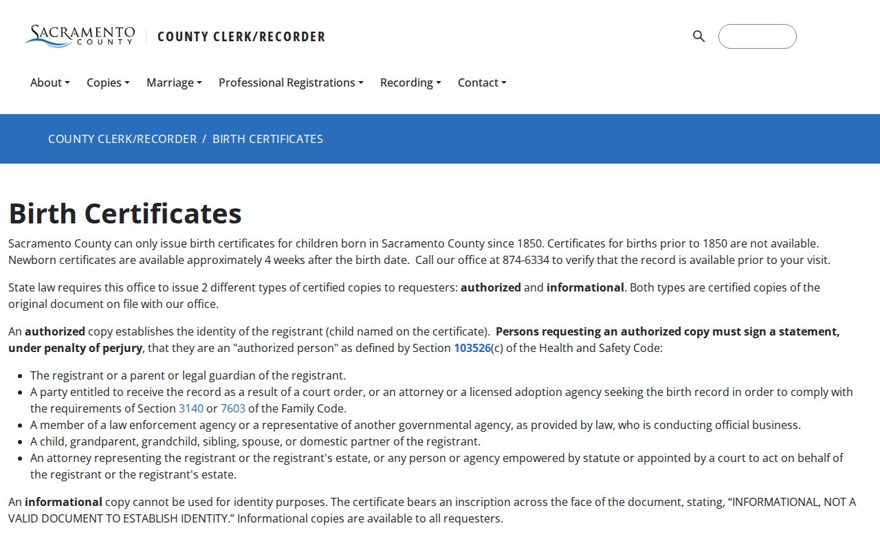 Galt resident lookup Sacramento County birth records
