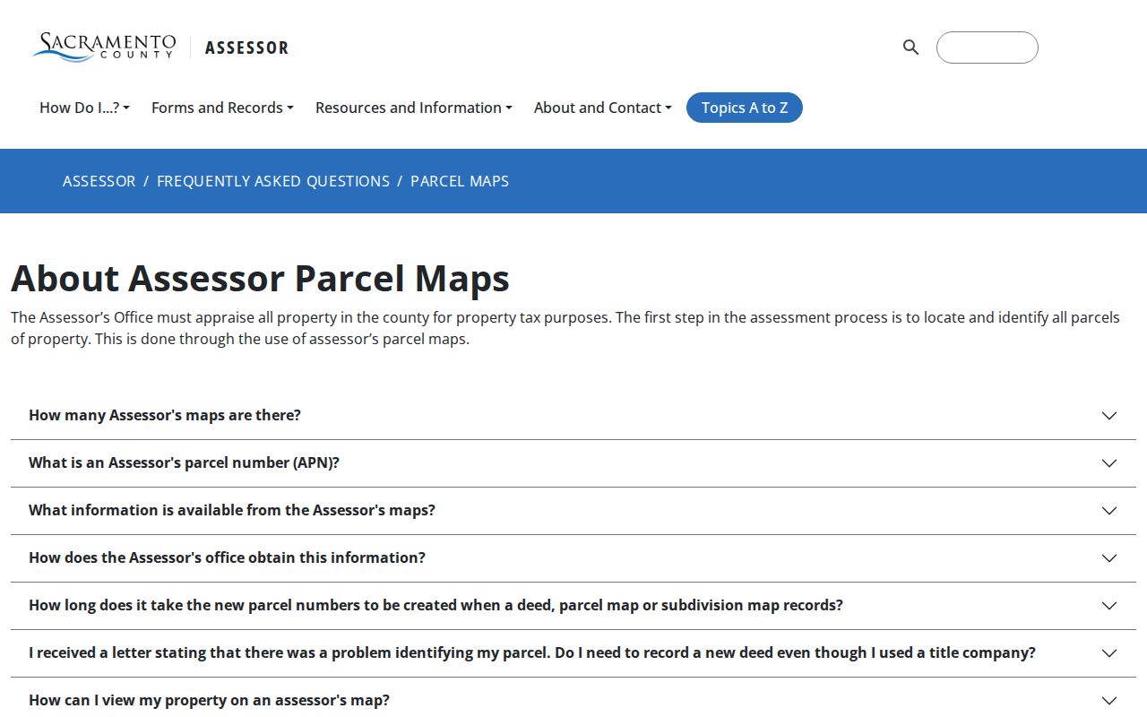 Galt street directory assessor parcel map guidance